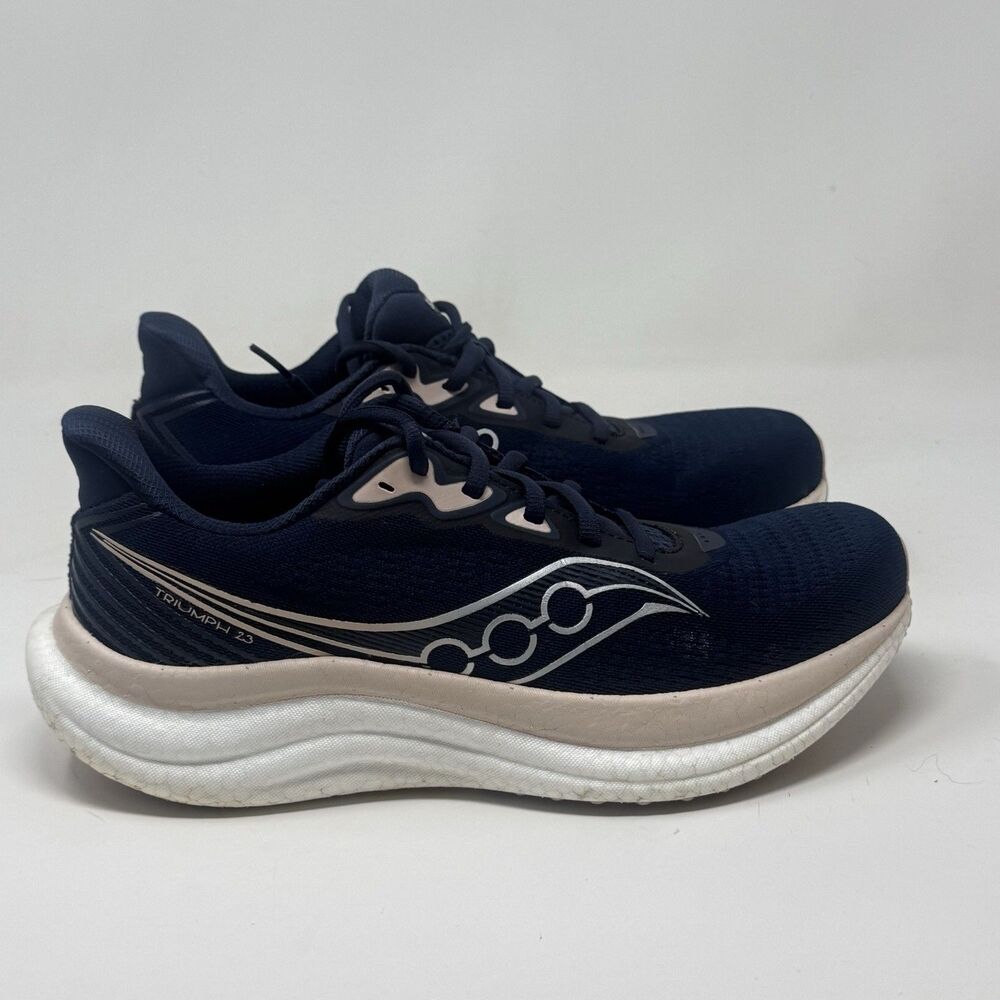 Saucony Triumph 23 Shoes Womens 8.5 Blue Coral Pink Running Walking Sneakers